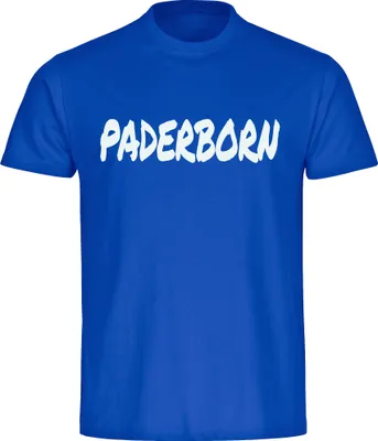 Produktbild von multifanshop Herren T-Shirt - Paderborn - Textmarker, blau, Größe S