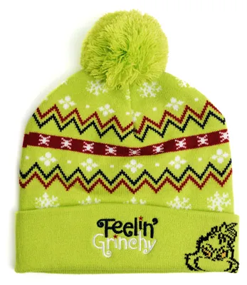 Produktbild von The Grinch Strickmütze für Herren und Damen - Feelin Grinchy Uni Wintermütze mit Bommel Mütze Grün