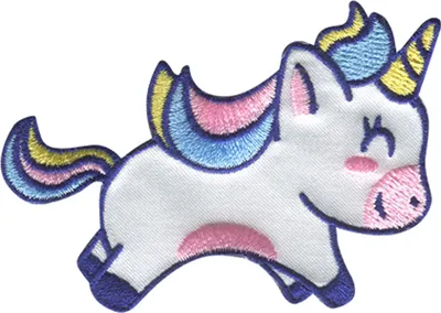 Produktbild von Einhorn springt - Aufnäher, Bügelbild, Aufbügler, Applikationen, Patches, Flicken, Zum Aufbügeln, Größe: 7,5 x 5,5 cm