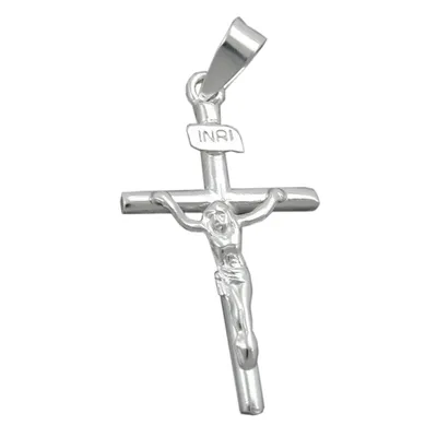 Produktbild von Anhänger 23x13mm Kreuz mit Jesus glänzend Silber 925 silber 23x13mm