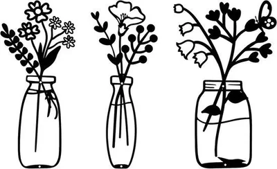 Produktbild von Famanu Wanddekoration Metallblumen - 3-teilig, schwarz