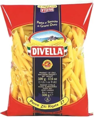 Produktbild von Divella Hartweizengriess Penne Ziti Rigate 27 24X500 Gr