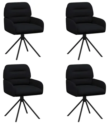 Image de vidaXL : Ensemble de 4 chaises de salle à manger, revêtues en similicuir noir, dimensions : 59 x 59,5 x 90 cm