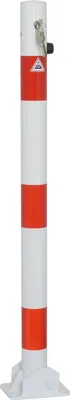 Produktbild von Absperrfosten aus Stahlrohr Ø 60 mm, umlegbar, mit Profilzylinderschloss, zum Einbetonieren feuerverzinkt