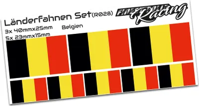 Produktbild von 8er Set Länderfahnen Aufkleber "Belgium" Sticker Flagge Auto Zubehör R028