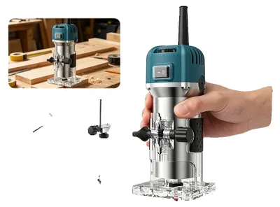 Immagine prodotto di Fresatrice elettrica manuale, 800 Watt, 220 Volt, mandrino di serraggio da 6,35 mm, peso di 1,5 kg,