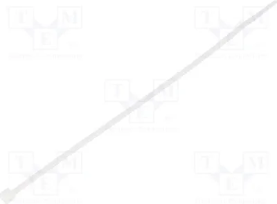 Zdjęcie produktu dla 100 sztuk opasek kablowych, szerokość: 2,5 mm, długość: 165 mm, kolor naturalny. Opaski kablowe, wytrzymałość: 78,5 N