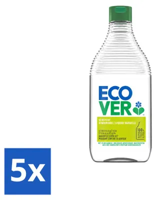 Produktbild von 5 x Ecover Spülmittel - Zitrone & Aloe Vera - 450 ml - Vorteilspackung - 5 Stücke