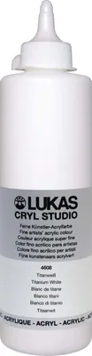 Produktbild von Lukas Cryl Studio Plastic Bottle Acrylfarbe Titanium White 500 ml 1 stk