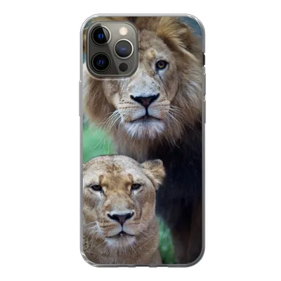 Produktbild von MuchoWow® Handyhülle Schutzhülle Hülle für iPhone 12 Pro Porträt - Löwe Silikon Softcase Handy Hülle - Abdeckung
