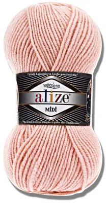 Imagen del producto de Alize 1x 100g Superlana Midi, hilo de lana, color sólido, ideal para tejer a crochet o a dos agujas (número de color: 523)