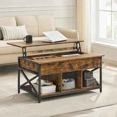 Produktbild von VASAGLE Couchtisch, höhenverstellbar, 60 x 100 x (48-62) cm, versteckter Stauraum