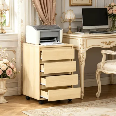 Produktbild von Kompakter Schubladenschrank, mobiler Rollcontainer, praktischer Aktenschrank, fš¹r Bš¹ro und Arbeitszimmer