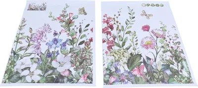 Produktbild von 2Pcs Wandaufkleber Selbstklebende Pflanze Blumen Muster Abziehbilder für Wohnzimmer TV Hintergrund