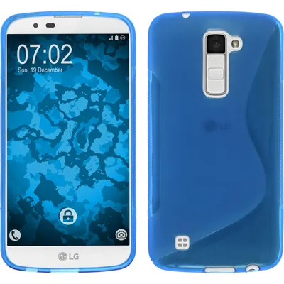 Produktbild von PhoneNatic Case kompatibel mit LG K10 - blau Silikon Hülle S-Style Cover