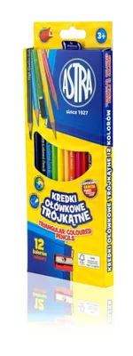 Zdjęcie produktu dla ASTRA Kredki 12kol trjktne - Wyrane kolory i komfort rysowania w jednej paczce!