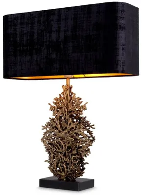 Produktbild von Casa Padrino Luxus Tischleuchte Vintage Messing / Schwarz 50 x 22 x H. 68,5 cm - Schreibtischleuchte mit Lampenschirm und Granitsockel - Luxus Tischleuchten - Luxus Schreibtischleuchten