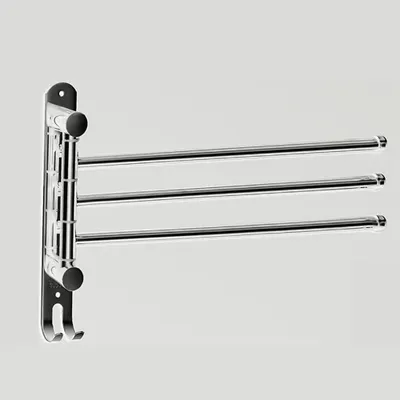 Produktbild von Schwenkbarer Handtuchhalter fürs Badezimmer, 35 cm, 4-armig, Wandmontage, Edelstahl SUS304, platzsparend, Handtuchhalter fürs Badezimmer