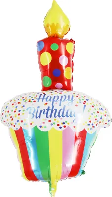 Produktbild von Folienballon Happy Birthday Motiv Muffin Törtchen, 67 x 127 cm