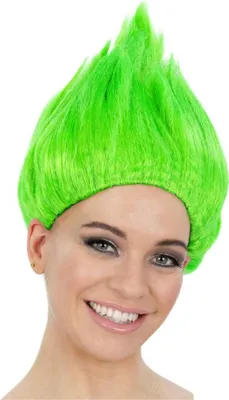 Produktbild von 90's Troll Neongrüne Perücke