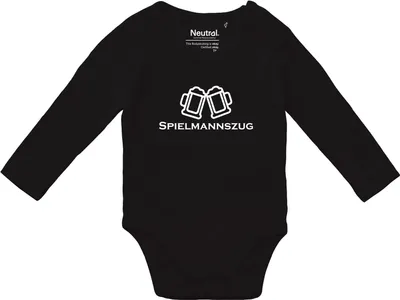 Produktbild von Huuraa Baby Body Spielmannszug Schützenfest 74 Black  Baumwolle Fairtrade Langarmbody Geschenkidee