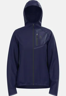 Produktbild von Wasserdichte Zeroweight Dual Dry Performance Knit Laufjacke, Damen - Odlo, Farbe:21120 eclipse, Größe:L