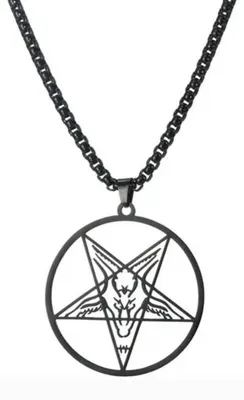 Obrázek produktu pro Náhrdelník Easure - Pentagram kulatý černý