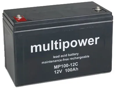 Produktbild von Multipower Blei-Akku MP100-12I Pb 12V / 100Ah Zyklenfest, M6 Innengewinde