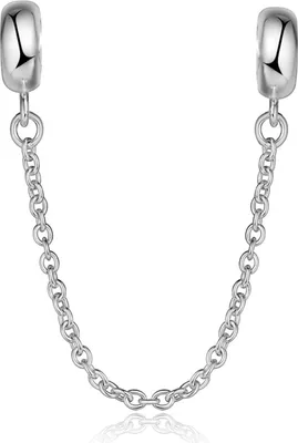 Image de GW 925 en argent sterling chaîne de sécurité Spacer Charm Stopper
