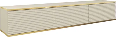Immagine prodotto di Mobile TV sospeso - Design moderno. Colore: BEIGE, D: L: 175 cm, H: 30 cm, P: 32 cm. Mobile TV basso, mobile TV, mobile TV sospeso, armadio sospeso