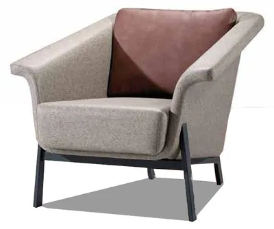 Produktbild von Grauer Einsitzer Designer Fernsehsessel Wohnzimmer Ledersessel 1-Sitzer