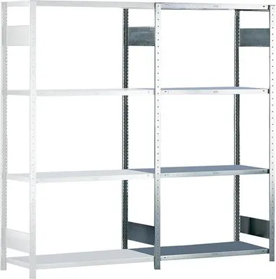 Produktbild von Meta Steckregal Anbau verzinkt 2000x1000x500mm 4 Böden Tragfähigkeit 150kg Feldlast 1100kg - 94955