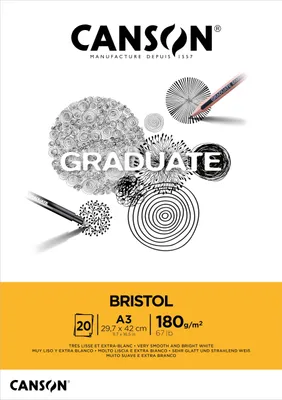 Productafbeelding van Canson Graduate Bristol, schetspapier, 180 g/m², 20 vellen
