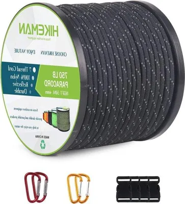 Produktbild von Famanu Paracord 4 mm mit 7 Strängen - reißfestes Kernmanteltau - 50 m - schwarz