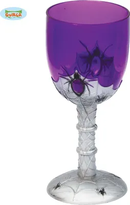 Produktbild von gruseliger Wein Kelch mit Spinnen ca. 18 cm