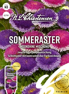 Produktbild von Sommeraster Moonshine Mischung | Asternsamen von N.L. Chrestensen