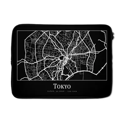 Produktbild von MuchoWow® Laptop Hülle 13 Zoll Karte - Tokio - Stadtplan - Karte Laptoptasche - Laptophülle - Sleeve - Rundumschutz