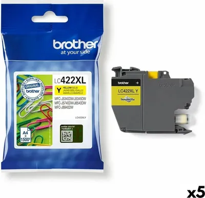 Zdjęcie produktu dla Brother – wkład atramentowy LC-422XLY, żółty | 5 sztuk