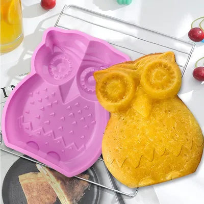 Produktbild von GKA 3D Silikon Backform große Eule Silikonbackform Kuchenform Silikonform Vogel Gießform Form