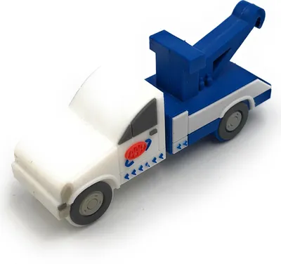 Produktbild von Onlineworld2013 Abschlepper Abschleppauto Auto Fahrzeug weiß blau Funny USB Stick 128 GB USB 3.0