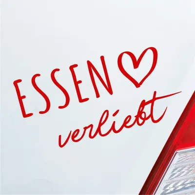 Produktbild von Auto Aufkleber Essen verliebt Herz Stadt Heimat Liebe Car 19x10 cm Rot Sticker Heckscheibenaufkleber