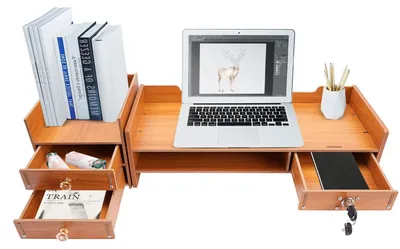 Immagine prodotto di Supporto per monitor con 3 cassetti e porta telefono