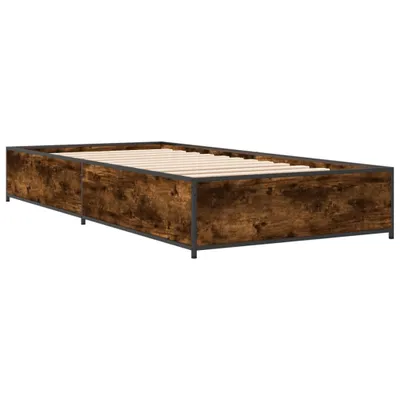 Obrázek produktu pro Rám postele kouřový dub 100 x 200 cm kompozitní dřevo a kov