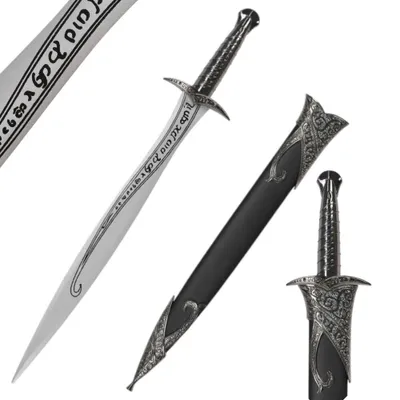 Obrázek produktu pro Fantasy dekorace do obývacího pokoje – model dýky s pochvou – design inspirovaný filmem, bambusová čepel, sběratelský dekor, 62 cm, JT10712BK
