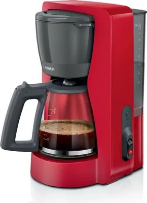 Image de Cafetière Filtre BOSCH MyMoment TKA2M114, Rouge, 1.25L, Verseuse Verre, Système Anti-Gouttes