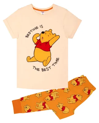 Immagine prodotto di Pigiama corto con pantaloni, ispirato a Winnie l'Orso e Pu, per donna, realizzato in 100% cotone