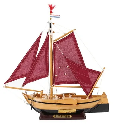 Produktbild von Miniaturmodell hollandisches Fischerboot - Holz - 34 x 10 x 35 cm