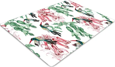 Produktbild von Stuhlunterlage Bürostuhlunterlage 120 cm x 90 cm Bodenmatte Bürostuhlunterlage - Kräuter und Vögel