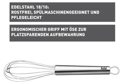 Imagen del producto de SILIT Classic Line, batidor de varillas para nieve, 25 cm, acero inoxidable