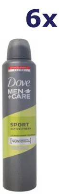 Produktbild von 6x Dove Deospray für Männer – Care Sport Active + Fresh 250 ml